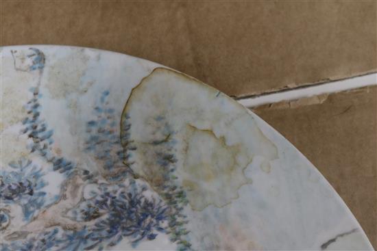 A Chinese enamelled porcelain circular plaque diameter 35cm